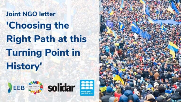 “Choosing the Right Path at this Turning Point in History” – Joint letter by SOLIDAR, EEB, SDG Watch Europe and YFJ