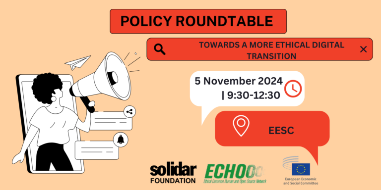 Join Us for the ECHO NETWORK Policy Roundtable: Towards a more Ethical Digital Transition