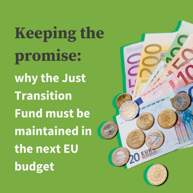 Joint statement – Keeping the promise: Why the Just Transition Fund must be maintained in the next EU budget