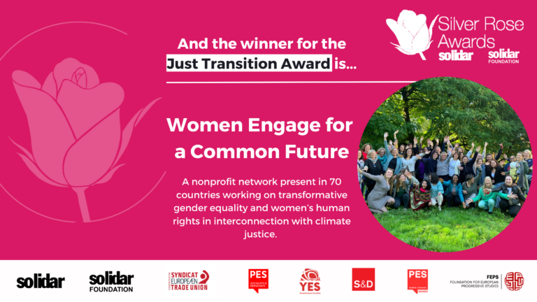 The Silver Rose Just Transition Award goes to… Women Engage for a Common Future