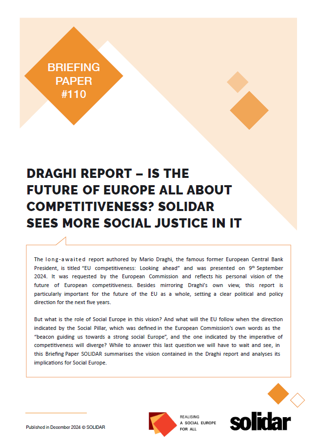 Draghi report – is the future of Europe all about competitiveness? SOLIDAR sees more social justice in it